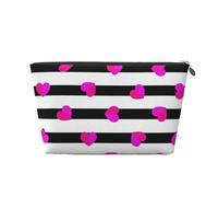 Corazón Rosa sobre línea negra, Bolsa de artículos de tocador Bolsa de Maquillaje Bolsa de cosméticos Bolsa de artículos de tocador de Viaje portátil