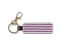 Corazón rosa sobre línea negra,Llavero de cuero de PU, llavero, llavero, anillo, organizador, 1 pieza