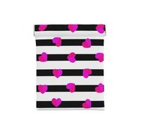 Corazón Rosa sobre línea Negra, Squeeze Top Wallet Bolsa de Almacenamiento para Mujer Monedero pequeño Bolsa de Cambio