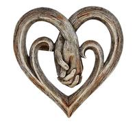 Corazón sosteniendo las manos Decoración de pared - pieza de arte de metal romántica, escultura minimalista moderna | Joyas simbólicas del amor con acabado delgado, decoración significativa para