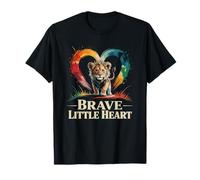 Corazón Valiente, Cachorro de león, corazón Colorido Camiseta