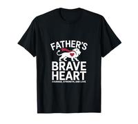 Corazón valiente del padre, valentía, fuerza, amor, papá, día del padre Camiseta