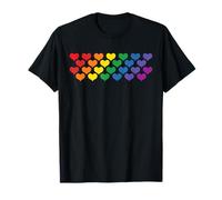 Corazones Arco Iris Bandera LGBT Mes del Orgullo Gay Aliado Camiseta