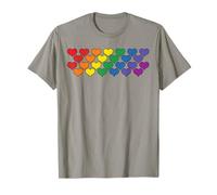 Corazones Arco Iris Bandera LGBT Mes del Orgullo Gay Aliado Camiseta