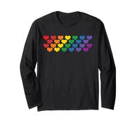 Corazones Arco Iris Bandera LGBT Mes del Orgullo Gay Aliado Manga Larga