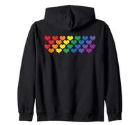 Corazones Arco Iris Bandera LGBT Mes del Orgullo Gay Aliado Sudadera con Capucha