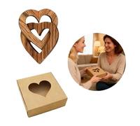 Corazones Conectados de Madera de Olivo, Hechos a Mano, Personalizables, Regalos Especiales para Bodas, Aniversarios y Ocasiones Especiales, Hechos con Madera Sostenible