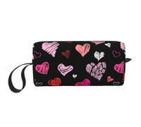 Corazones Corazones Rosados Y Rojos, Bolsa de Maquillaje Bolsa de cosméticos Bolsa de artículos de tocador de Viaje portátil Bolsa de Maquillaje