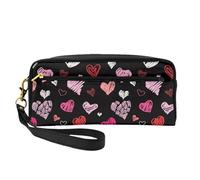 Corazones Corazones Rosados Y Rojos, Bolsa de Maquillaje Bolsa de cosméticos Bolsa de Aseo de Viaje portátil Estuche de Cuero para Mujeres y niñas