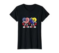 Corazones De Amistad Entre Francia Y Bosnia Camiseta gráfica económica, Mujer, Negro, XL