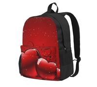 Corazones de amor brillantes impresos para San Valentín,Mochila con bolsillos, mochila informal para el día a día, resistente al agua, ideal para la escuela, viajes