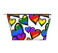 Corazones de Colores del Arco Iris Impresos., Bolsa de artículos de tocador Bolsa de Maquillaje Bolsa de cosméticos Bolsa de artículos de tocador de Viaje portátil