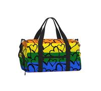 Corazones de Colores del arcoíris del Orgullo Gay,Bolso Deportivo Bandolera de Mano, Bolsa de Deporte, Bolsa de Viaje de Gran Capacidad para Mujeres y Hombres.