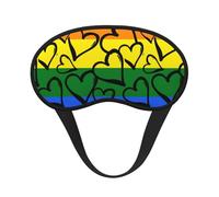 Corazones de colores del arcoíris del Orgullo Gay, Cubiertas oculares completas, antifaces para dormir que bloquean la luz, orejeras opacas para dormir