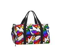Corazones de Colores del arcoíris Impresos,Bolso Deportivo Bandolera de Mano, Bolsa de Deporte, Bolsa de Viaje de Gran Capacidad para Mujeres y Hombres.