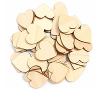 Corazones de madera (5 cm) x 100 - Corazones de madera de aspecto rústico para proyectos de manualidades - Formas de manualidades para decoración de bodas - Accesorio de libro de invitados - por