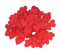 Corazones de Madera Rojos adornos decorativos 4 cm 100 Unidades para Decoración de Boda y Hogar