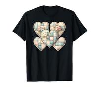 Corazones de Patchwork Cottagecore Camiseta