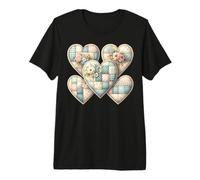 Corazones de Patchwork Cottagecore Camiseta Premium