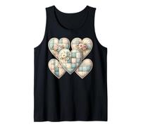 Corazones de Patchwork Cottagecore Camiseta sin Mangas