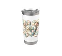 Corazones de patchwork Cottagecore Vaso térmico de acero inoxidable de doble pared