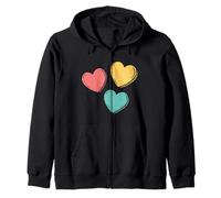 Corazones Dibujados a Mano en Pastel Sudadera con Capucha