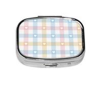 Corazones en azul pastel rosa, pastillero Meta con 2 compartimentos, organizador portátil