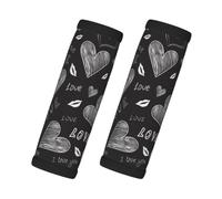 Corazones escritos a mano Palabras de amor, 2 piezas de fundas para asas de equipaje, cubiertas suaves y cómodas para asas de equipaje. Etiqueta para equipaje.
