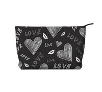Corazones Escritos a Mano Palabras de Amor,Neceser de Pana, Neceser de Maquillaje portátil, Neceser de Viaje