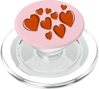 Corazones Lindos Dibujados a Mano Naranja romántico Garabato PopSockets PopGrip para MagSafe