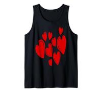 Corazones Lindos Dibujados a Mano Rojo romántico Garabato Camiseta sin Mangas