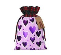 Corazones morados a la moda, 1 bolsa con cordón de 8.3 x 11.8 pulgadas, duradera y elegante, ideal para regalos personalizados de Halloween