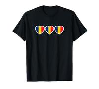 Corazones Patriotismo Rumanía Identidad Cultural Camiseta