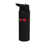 Corazones Pixel Art del Y2K, años 90 y 80 Stainless Steel Insulated Water Bottle
