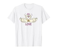Corazones rosados cisnes enamorados Camiseta