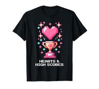 Corazones y puntuaciones Altas | Pixel Art Retro Game Camiseta