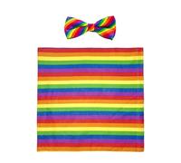 Corbata con pañuelo, pajarita a rayas de colores, pajarita española para mujer, arco iris, payaso, accesorio para disfraces, bailes de fin de año, carnaval y fiestas