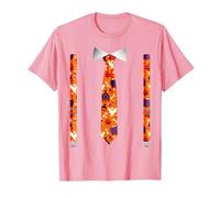 Corbata con Tirantes con Calabazas Tuxedo para Halloween Camiseta, Hombre, Rosado, S