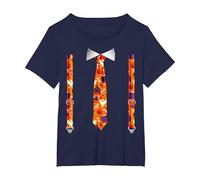 Corbata con Tirantes con Calabazas Tuxedo para Halloween Camiseta, Mujer Tallas Grandes, Azul Marino, 4XL Grande