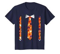 Corbata con Tirantes con Calabazas Tuxedo para Halloween Camiseta, Niños, Azul Marino, 4 años
