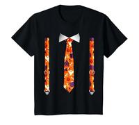 Corbata con Tirantes con Calabazas Tuxedo para Halloween Camiseta, Niños, Negro, 3 años
