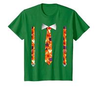 Corbata con Tirantes con Calabazas Tuxedo para Halloween Camiseta, Niños, Verde Kelly, 10 años