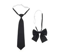 Corbata De 1 Pieza, Pajarita De 1 Pieza, Decoración De Corbata Para Mujer, Corbata Negra, Corbata Ajustable, Accesorios De Vestir