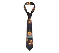 Corbata de algodón con estampado de calabaza de Halloween para hombre, ideal para bodas, novios, padrinos de boda, misiones, bailes, regalos.