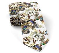Corbata De Boda Acuarela de patos, ánades reales, plantas acuáticas, moda