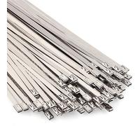 corbata de cable autobloqueante, 304 Bridas de acero inoxidable 100 piezas 20/30 cm 200 libras autoblocantes(20cm X100pcs)