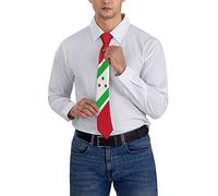Corbata de cuello para hombre, diseño de bandera de Burundi, a rayas, para boda, fiesta, negocios, como imagen 7