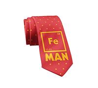 Corbata de hierro para hombre, corbata novedosa para profesor de ciencia, corbatas divertidas para hombre Nerdy Fe para hombre, corbata de mesa periódica, Rojo -, talla única