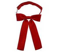 Corbata de lazo de anime de niña japonesa de seda para mujer, uniforme de trabajo de oficina para mujer, corbata kawaii para fiesta WBT-8, Rojo, talla única