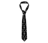 Corbata de lujo para hombre con diseño de molécula de cafeína, ideal para gamers, nerds, geeks y científicos, perfecta para bodas y negocios. Textura similar a la seda. Regalo formal para padrinos